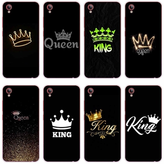 Vivo y53 y55 y91 y91c s1 2019 s1 pro  Case TPU Soft Silicon Protecitve Shell Phone casing Cover King Queen Couple Lovers