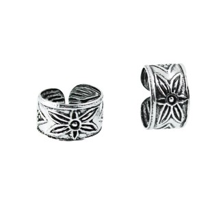 SILVER THAI        sterling silver bali style cuff earrings ตุ้มหูแบบบาหลีแบบคลิป