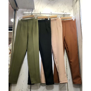 Vintage office pants กางเกงผ้าไมโคร เอวสูง