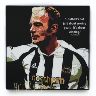 Alan Shearer อลัน เชียเรอร์ Newcastle นิวคาสเซิล​ Football รูปภาพ​ติดผนัง pop art ฟุตบอล​ กรอบรูป แต่งบ้าน ของขวัญ