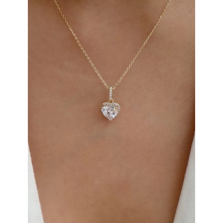 สร้อยคอเพขรจี้หัวใจ Diamond Heart Charm Necklace