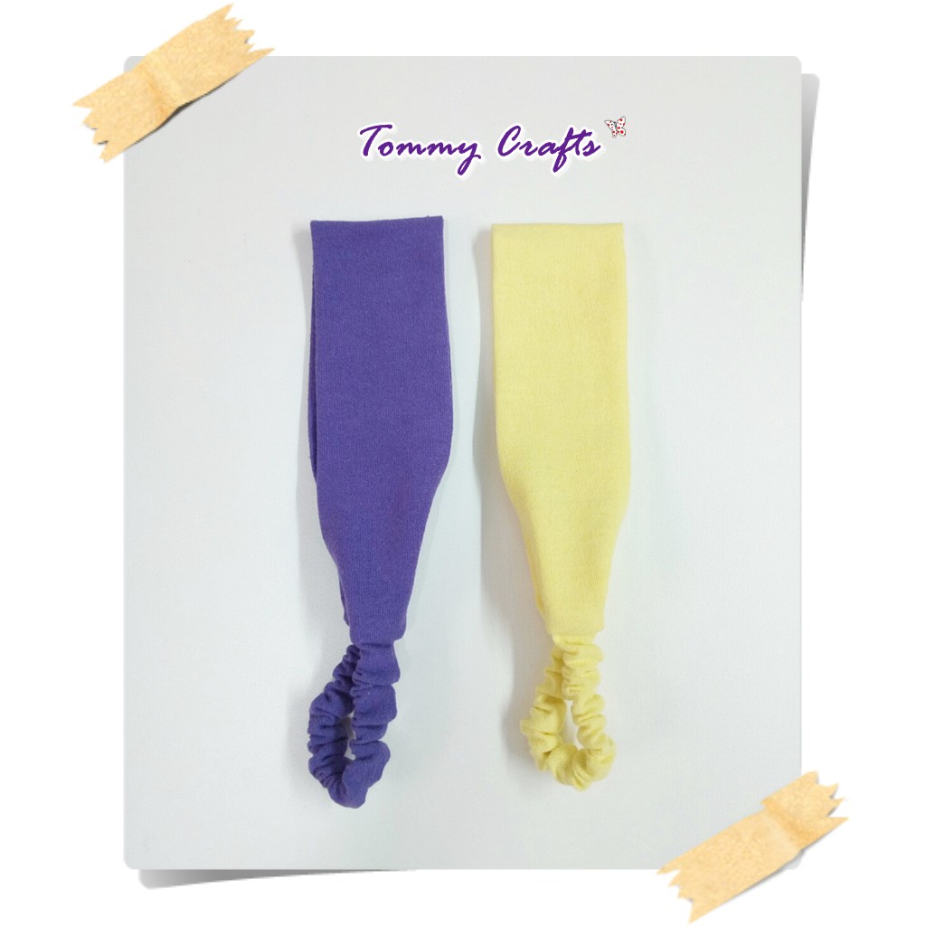 ผ้าคาดผมแบบเรียบผ้าฝ้าย สีพื้น 6 solid color cotton Headbands