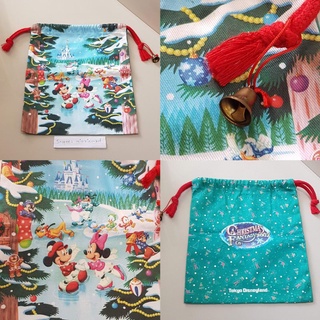 ถุงผ้าหูรูด ลายมิกกี้เม้าส์ มินนี่เม้าส์ และผองเพื่อนChristmas Fantasy ปี 2002
จาก Tokyo Disney Resort