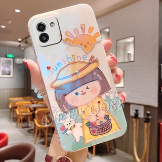 เคสโทรศัพท์มือถือ ซัมซุง Samsung Galaxy A03 A03S S21 FE 5G Casing Luxury Bling Softcase Phone Cell Case Glitter Lovely Flower Yellow Back Cover ซัมซุงA03 GalaxyA03