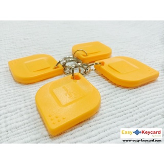 พวงกุญเเจคีย์การ์ด Keytag สีเหลือง (เเบบใบไม้ ยี่ห้อ mango)(50 ชิ้น)