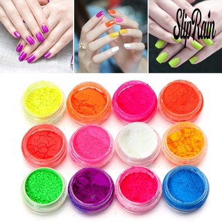 [ขายดี]❀ผงเจลยูวี เรืองแสง สําหรับตกแต่งเล็บ DIY 12 สี