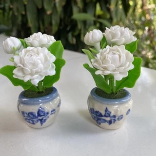 **พร้อมส่ง** ดอกมะลิจิ๋ว มะลิพร้อมกระถาง แจกันดอกมะลิ ดอกมะลิดินปั้น **กระถางละ 45 บาทเท่านั้น !! **