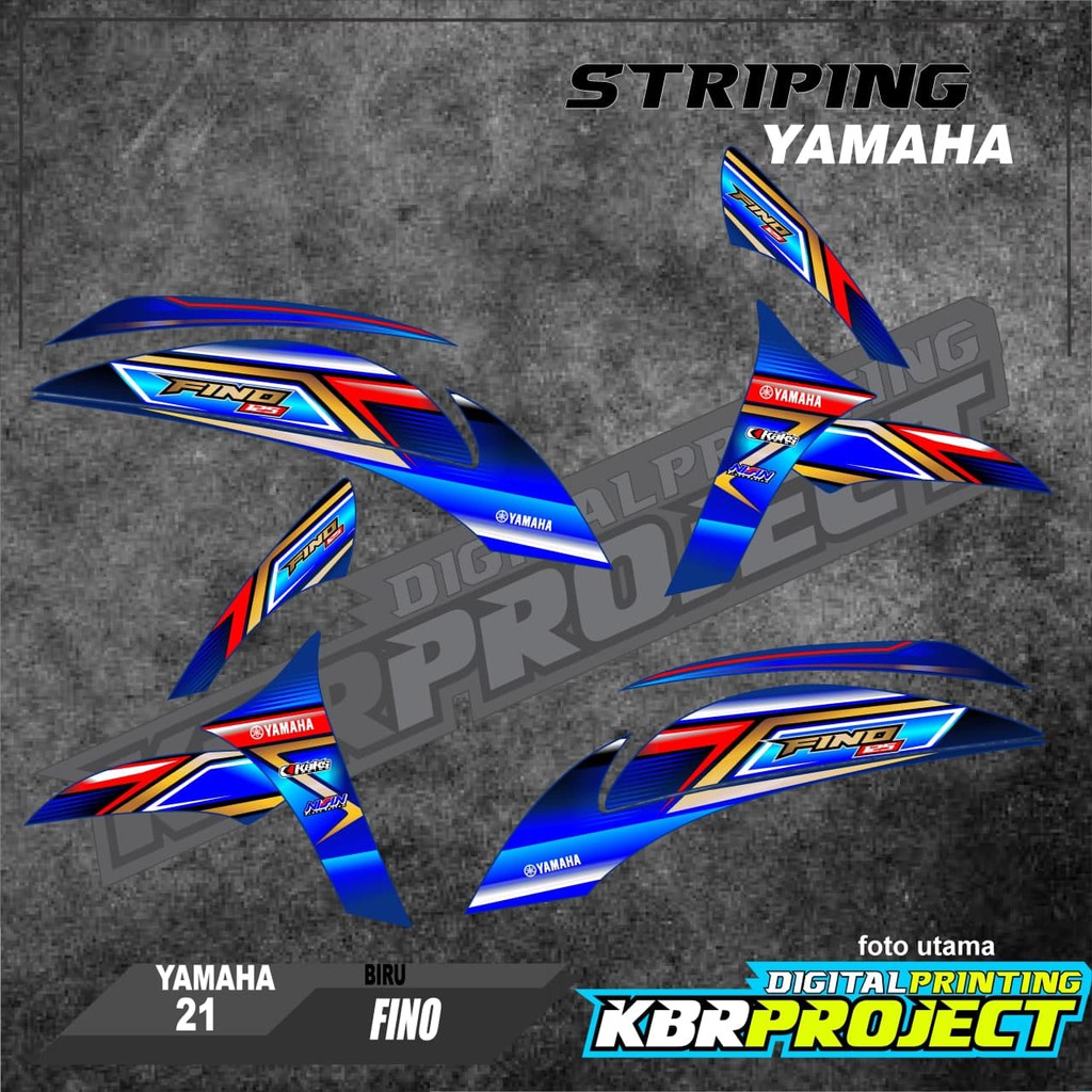 สติ๊กเกอร์ติดมอเตอร์ไซค์ - Fino striping - มอเตอร์ไซค์yamaha - Fino - สติ๊กเกอร์วาริation - Racing 2