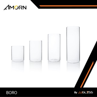 JJGLASS - ( AMORN ) BORO 10 - แจกันแก้ว ทรงกลม แฮนด์เมด เนื้อใส