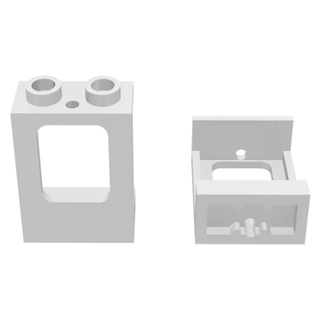 Lego part (ชิ้นส่วนเลโก้) No.60032 Window 1 x 2 x 2 Plane, Single Hole Top and Bottom for Glass