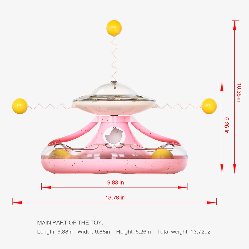 360Rotation Orbital Turntable Cat Toy Funny Cat Stick Cat Interactive ...