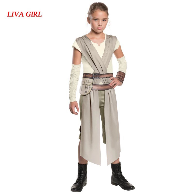 สินค้าพร้อมส่งจากไทย Star Wars Jedi Rey Costume Fancy Halloween Party ชุดเจได เรย์ สตาร์วอร์ส สำหรับ