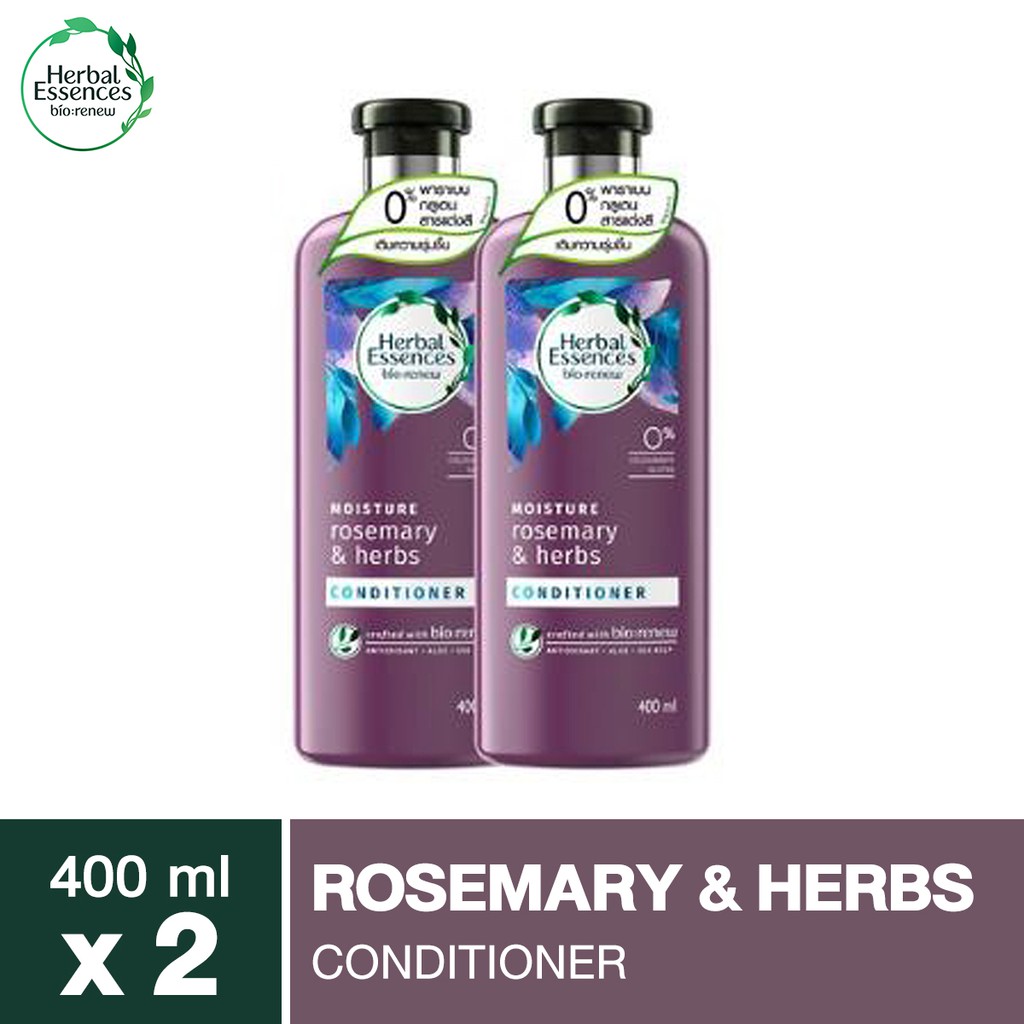 Herbal Essences Rosemary & Herbs Conditioner 400ml เฮอร์บัลเอสเซนท์ครีมนวดโรสแมรี่เฮิร์บ400มล X 2 p&