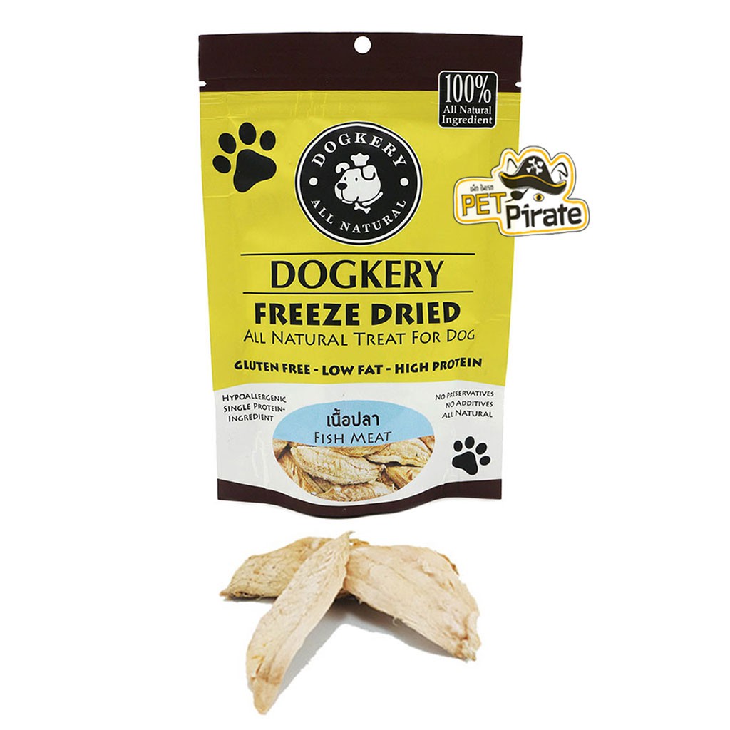 Dogkery ขนมสำหรับสุนัข แบบฟรีซดราย ไขมันต่ำ โปรตีนสูง ขนมขบเคี้ยว ขนมหมา ปราศจากกลูเตน หอม อร่อย มีประโยชน์ 15-30 กรัม