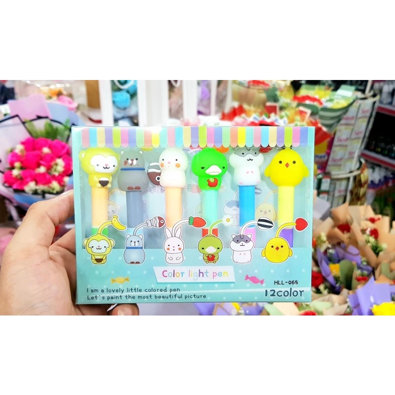 ปากกา ANIMAL HEAD HILIGHT 12 สี