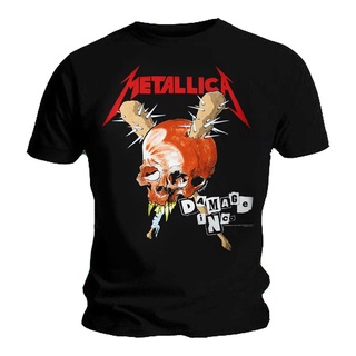 เสื้อยืดผ้าฝ้ายพิมพ์ลายแฟชั่น เสื้อยืด ลาย Metallica Damage Inc Tour