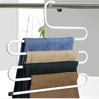 Naju ไม้แขวนกางเกง สแตนเลส ที่แขวนกางเกง 5 ตัว pants rack สำหรับกางเกง ผ้าพันคอ เนคไทล์ ประหยัดพื้นที่ ภายในตู้เสื้อผ้า