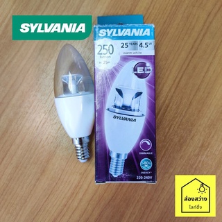 SYLVANIA หลอดจำปา LED แสงเหลือง รุ่น ToLEDo DECO Candle Clear 4.5W E14 Dim