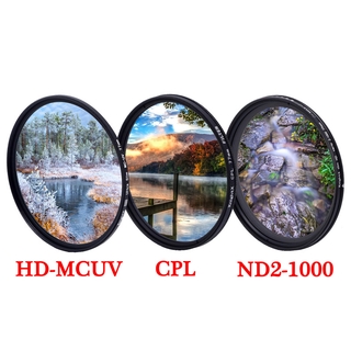 Knightx เลนส์กรองแสง HD MC + ฟิลเตอร์เลนส์ cpl polarizer + ND2-1000 ถ่ายภาพ 49 52 55 58 62 67 72