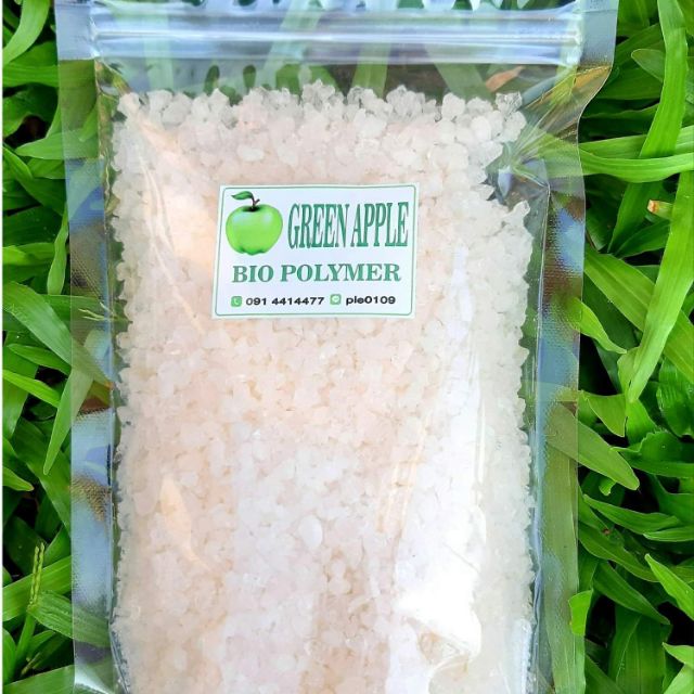 โพลิเมอร์ สารอุ้มน้ำ Green Apple Polymer  200 กรัม ดินอุ้มน้ำ ต้านภัยแล้ง รองหลุมต้นไม้ก่อนปลูก