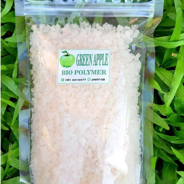 โพลิเมอร์ สารอุ้มน้ำ Green Apple Polymer 200 กรัม ดินอุ้มน้ำ ต้านภัยแล้ง รองหลุมต้นไม้ก่อนปลูก