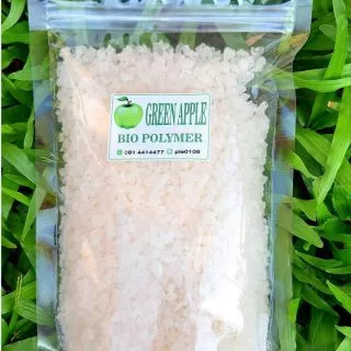 โพลิเมอร์ สารอุ้มน้ำ Green Apple Polymer 200 กรัม ดินอุ้มน้ำ ต้านภัยแล้ง รองหลุมต้นไม้ก่อนปลูก