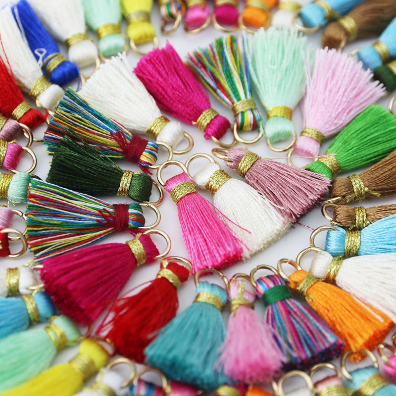 (100 ชิ้น/แพ็ค) Samll พู่หนังวินเทจ Fringe สําหรับ Purl Macrame DIY เครื่องประดับพวงกุญแจโทรศัพท์มือถือสายรัดจี้