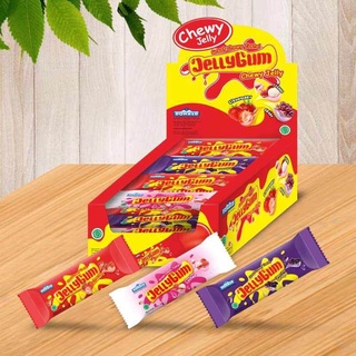 1 กล่อง 24 ชิ้น เยลลี่เคี้ยวหนึบ เยลลี่กัม (Jelly Gum) fruit chewy jelly ตราโดนัลด์ ขนมเยลลี่คาราจีแนน รวม รสผลไม้