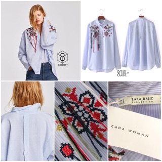 zara embroidered shirt