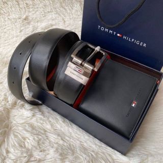 Set กระเป๋าตังค์ &amp; เข็มขัด Tommy Hilfiger แทิ💯 ผู้ชาย สีดำ ของขวัญ สุดคุ้ม