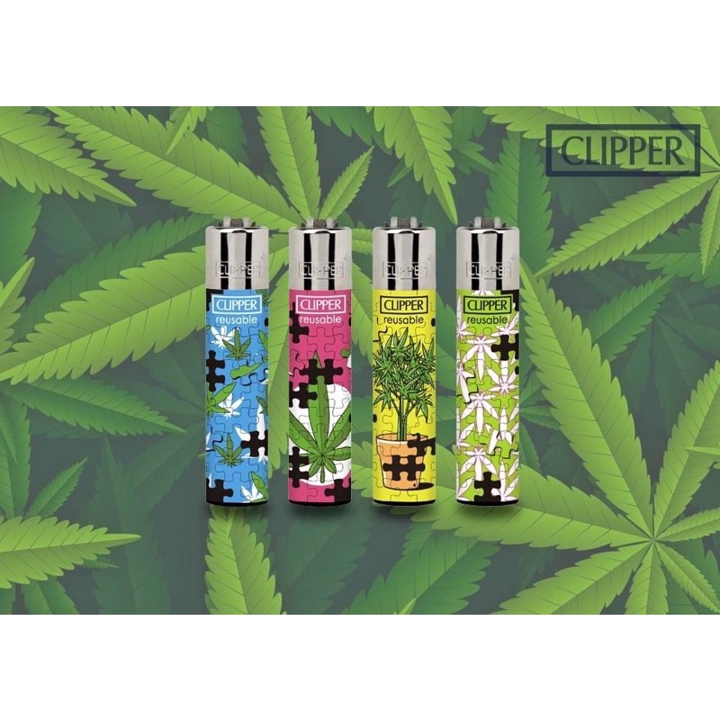 ไฟแช็ค Clipper ลาย Weed Puzzle