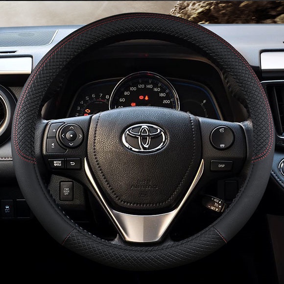 Steering Wheels & Covers 176 บาท Toyota Camry Vios Altis Rush Avanza Vellfire Hilux Wish Innova ปลอกหนัง PU หุ้มพวงมาลัยรถยนต์ ขนาด 38 ซม. ปลอกหนังหุ้มพวงมาลัย กันลื่น สําหรับทุกฤดูกาล Automobiles