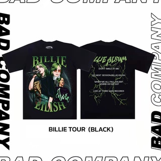 Badass girl เสื้อทัวร์สกรีนลาย "Billie blackpink" สตรีทแฟชั่น เสื้อยืดชายแท เสื้อยืดผู้หญิง เวอร์ชั่นการ์ตูน   เสื้อยืดผ