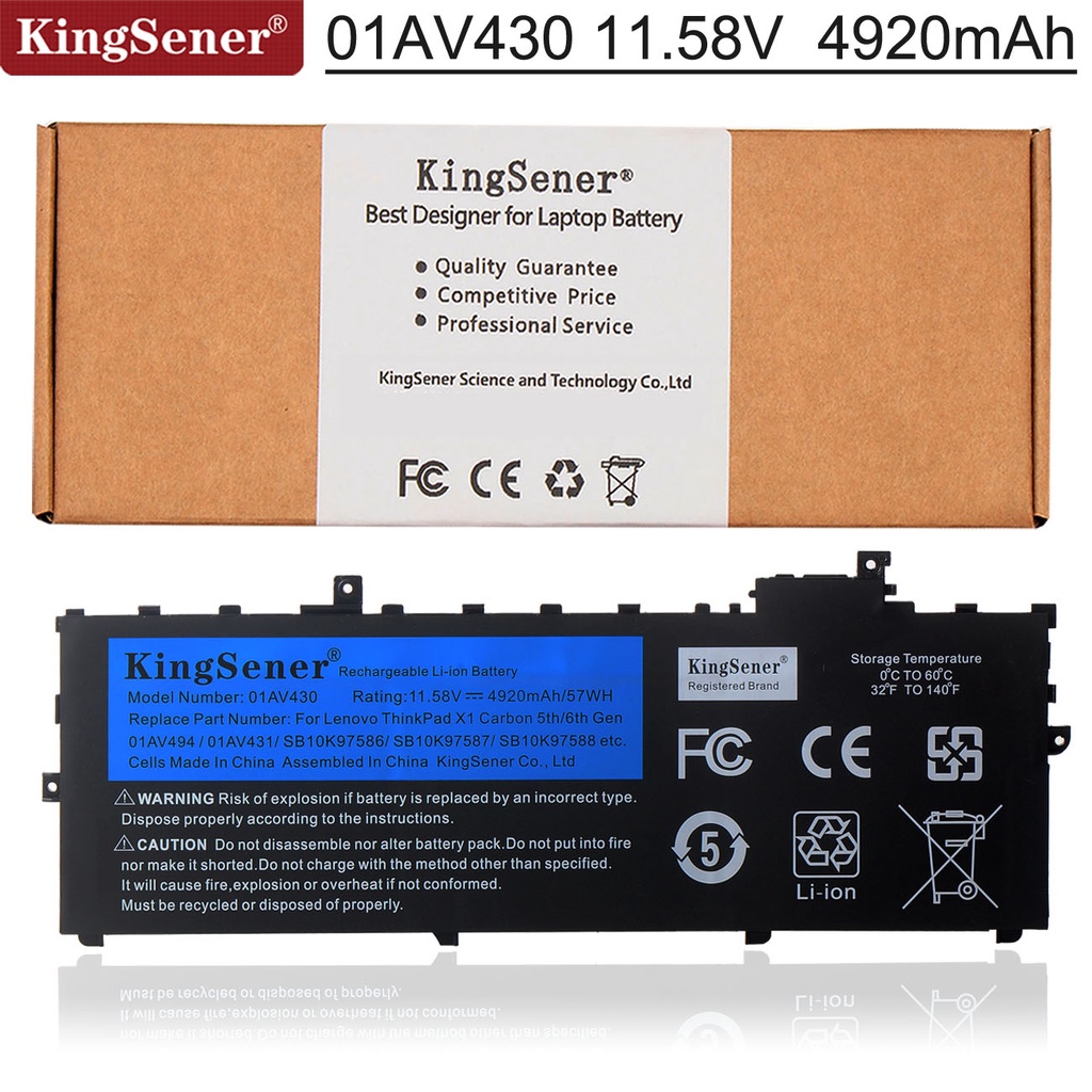 Kingsener 01AV494 01AV430แบตเตอรี่แล็ปท็อปสำหรับ Lenovo Thinkpad X1คาร์บอน5th 2017 6th 2018 Series 0