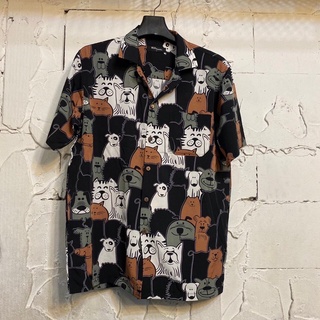 เสื้อฮาวายลายหมาแมว Dogcat hawaii ไซค์ m l xl 2xl 3xl ผ้าไหมซาตินอิตาลี่💯% ผ้านิ่มสวมใส่สบายไม่ร้อน ใส่ได้ทั้งชายและหญิง