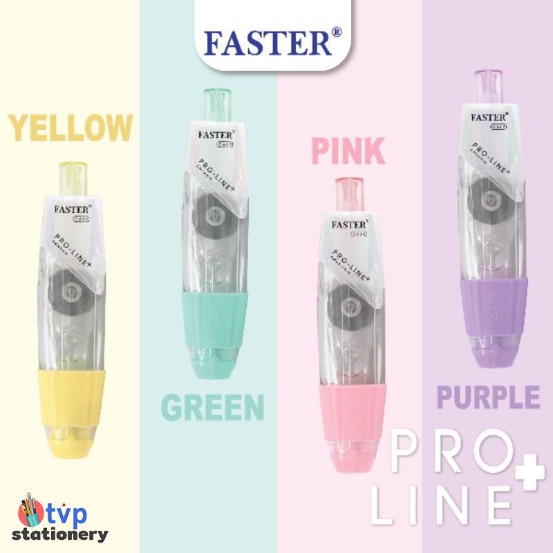 เทปลบคำผิด FASTER  และ ไส้รีฟิล รุ่น Proline+ โปรไลน์พลัส C658, C659, C660 ใช้ซ้ำได้หลายครั้ง [ 1 ชิ้น ]