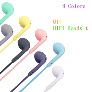 U19 หูฟัง สีมาการอง สายแจ็ค ขนาด 3.5 มม. แบบสากล สำหรับแอนดรอยด์ Ios ยาว 1.2 ม.