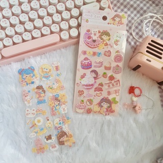 PET laser sticker set cute girl🌸 for decoration and DIY