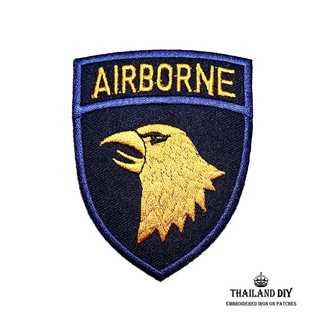 ตัวรีดติดเสื้อ หน่วยทหารพลร่ม กองทัพบก ชุดทหาร สงคราม Airborne Army wop Patch งานปัก DIY ตัวรีด อาร์ม ทหาร นกอินทรี รบ