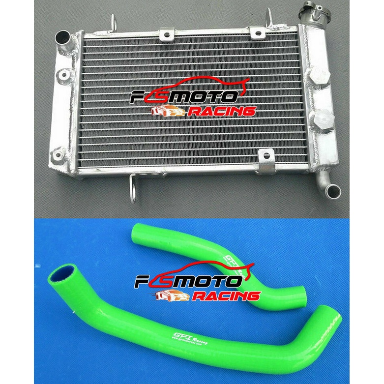 หม้อน้ําอลูมิเนียม+ท่อสีเขียวสําหรับ SUZUKI LTZ400 KFX400 DVX400 2003-2008 04 05 06