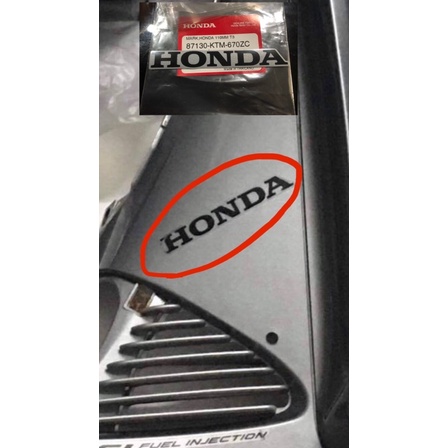 สติ้กเกอร์ HONDA ขนาด 110 มิล ติดฝาครองข้างชิ้นล่ะ 45 บาท แท้ศูนย์