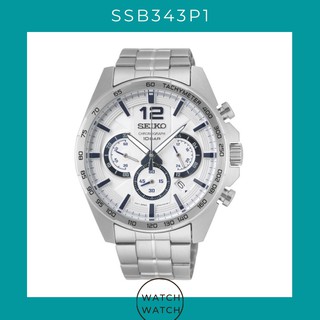 Seiko Conceptual Chronograph Quartz White Dial Mens Watch SSB343P1 SSB343P