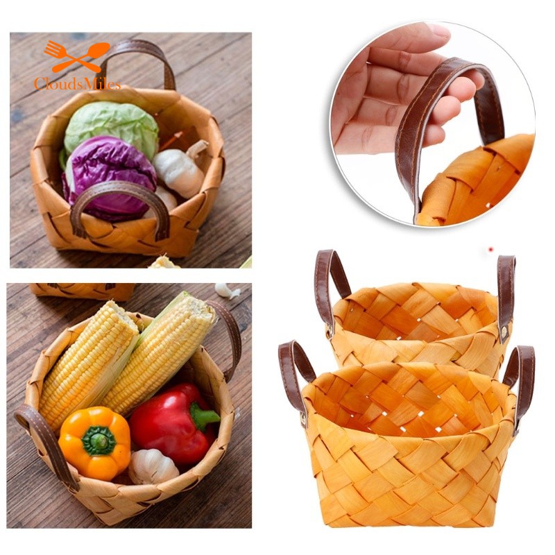 Wicker Basket Gift Baskets Empty Oval Willow Woven Picnic Basket with ...