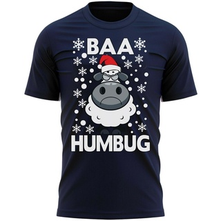 [COD]เสื้อยืดคอกลม พิมพ์ลาย Baa Humbug ตลก ของขวัญคริสต์มาส ขนาดใหญ่ สําหรับผู้ชายS-5XL