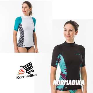 เสื้อโต้คลื่นกันรังสียูวีแขนสั้น เสื้อโต้คลื่น รุ่น 500 Womens T-Shirt Anti Uv Surf Top Short Sleeve KOGA MALDIVE