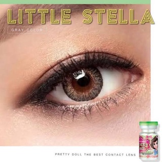 คอนแทคเลนส์ รุ่น mini Stella ยี่ห้อ Pitchylens Size mini มีสีเทา ตาล มีค่าสายตา