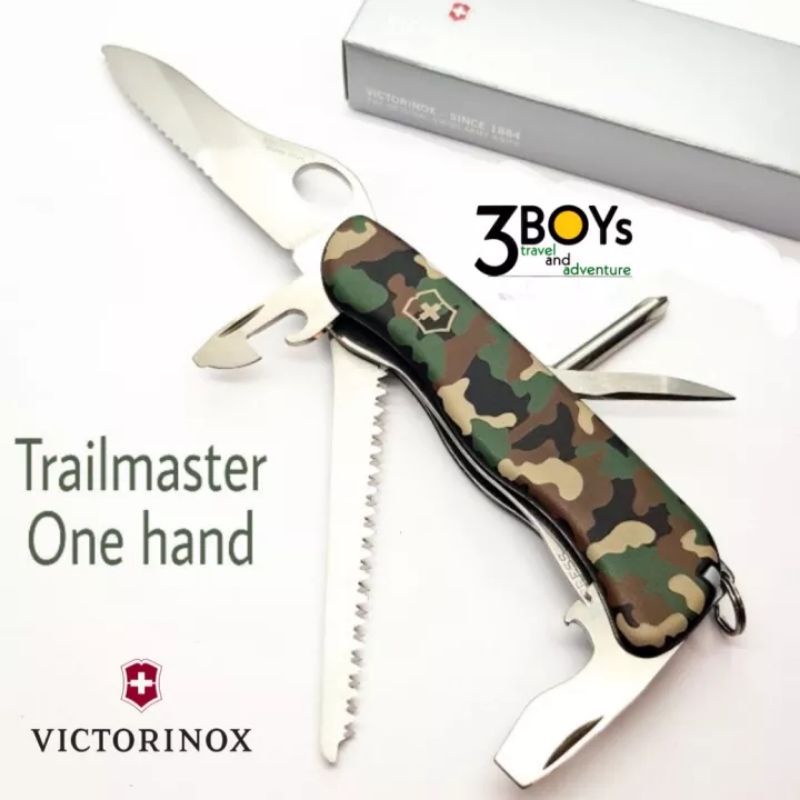 Victorinox รุ่น Trailmaster one hand มีดพก 12 ฟังก์ชั่น พร้อมระบบล๊อคใบมีดแบบไลเนอร์ลอก เปิดใบมีดแบบ