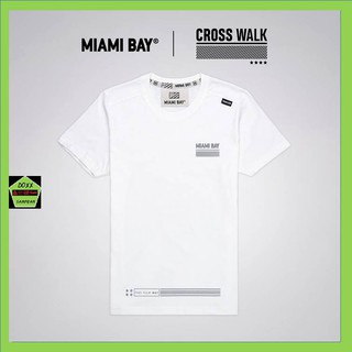 Miami bay เสื้อคอกลม ชาย รุ่น Cross walk สีขาว