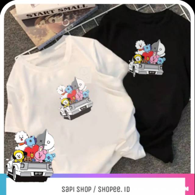 Bts BT21 IN CAR เสื้อยืด kpop