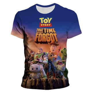 เสื้อยืดแขนสั้น พิมพ์ลายการ์ตูน Toy Story 3 มิติ แฟชั่นฤดูร้อน สําหรับผู้ชาย และผู้หญิง